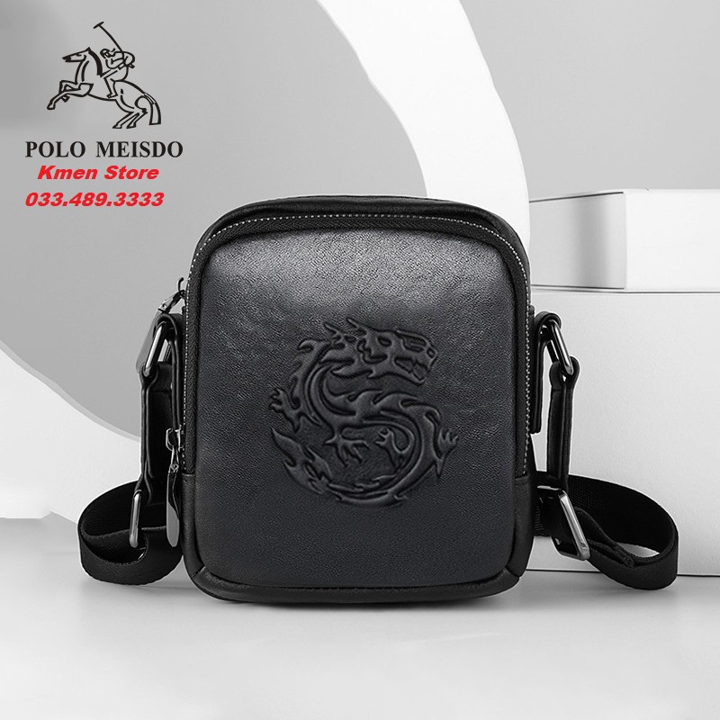 Túi Đeo Chéo Nam Da Bò Thật Cao Cấp Unisex Hiệu POLO MEISDO Kiểu Dáng Hàn Quốc PL10