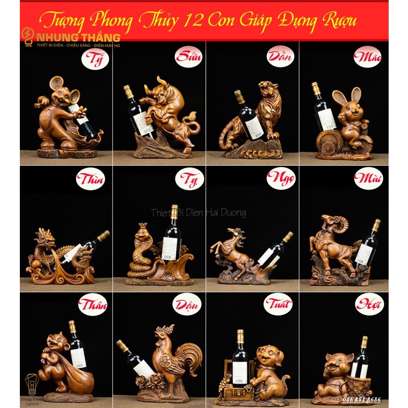 Bộ Tượng Trưng Bày Linh Vật 12 Con Giáp Kiêm Đựng R ượu Sang Trọng - Mang Lại Bình An , May Mắn Và Tài Lộc Cho Gia Chủ