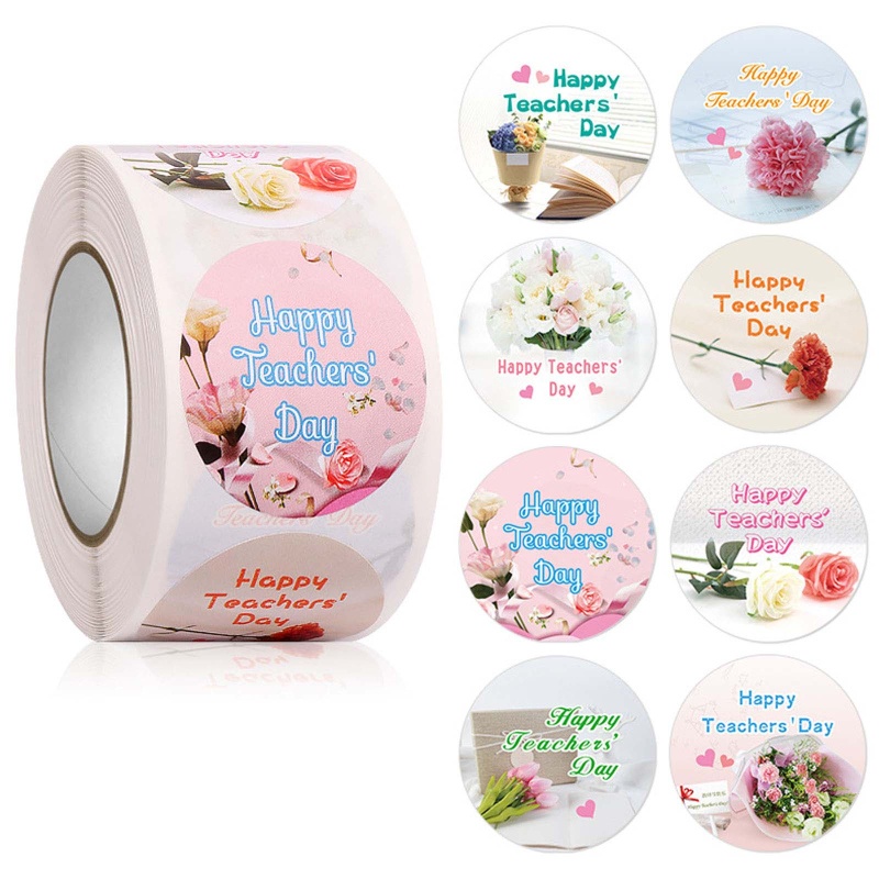 Set 500 Miếng Dán Tự Dính In Chữ Thank You 1.5Inch Trang Trí Đa Ứng Dụng