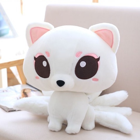 Gấu Bông Cáo 9 Đuôi Siêu Xịn Siêu Cute Trắng 25 cm