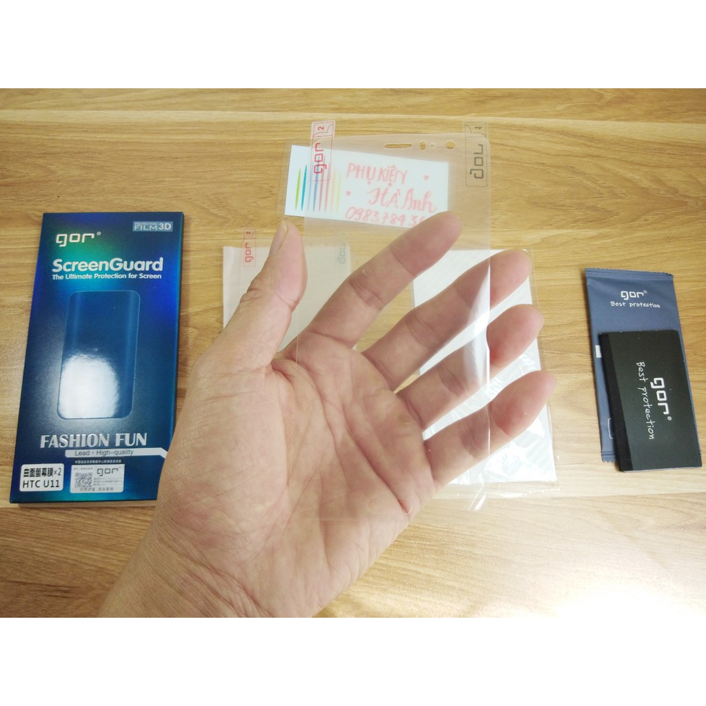 Bộ 3 Miếng dán HTC U11 / U11 Plus Full màn hãng Gor cao cấp