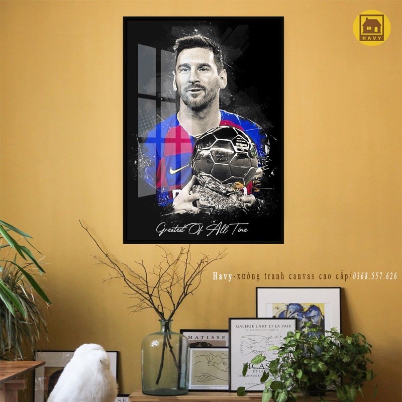 Tranh Messi mica tráng gương