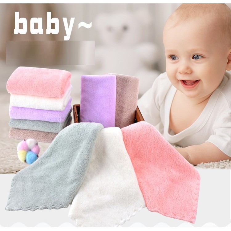 [0016] Set 5 khăn rửa mặt lông cừu mềm mại thấm nước cho bé kích thước 25x25 cm