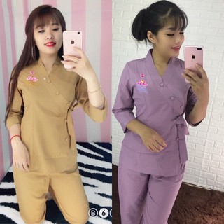Đồ lam đi chùa # xéo nơ nút bọc # đồ bộ nữ # quần áo nữ
