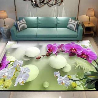 Thảm nỉ BALI trải sàn loại 1m6 x 2m3 mẫu hoa phong lan