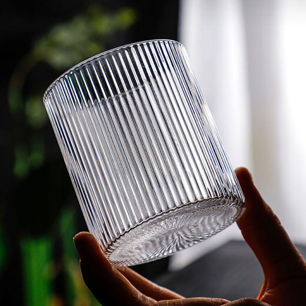 NICKOLAS Kính Cốc Thủy Tinh Uống Rượu / Sữa / Cà Phê Họa Tiết Kẻ Sọc Dọc Tinh Tế