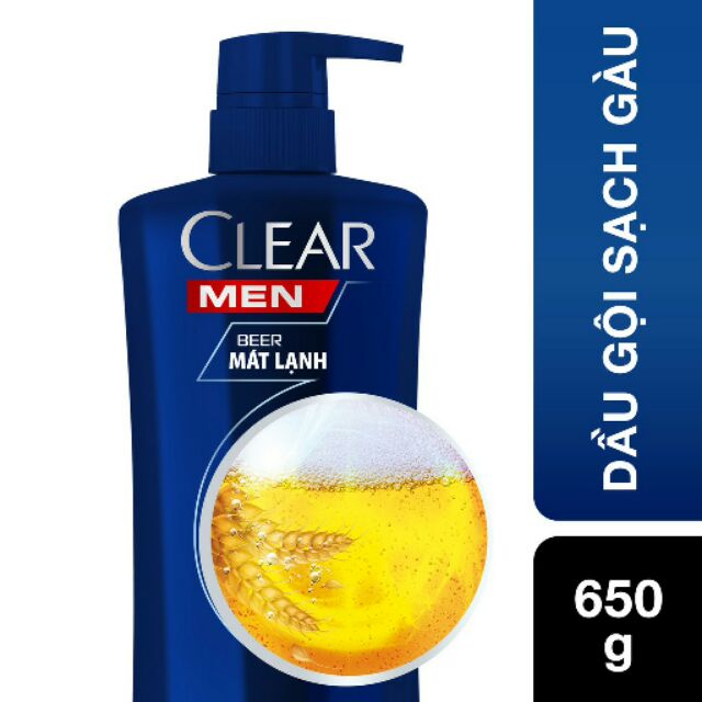DẦU GỘI CLEAR MEN BEER MÁT LẠNH 650ML
