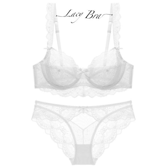 Bộ Đồ Lót Ren Mỏng Không Đệm Có Gọng Nâng Ngực Quai Viền Ren Xinh Xắn Lacy Bra - B10 | WebRaoVat - webraovat.net.vn