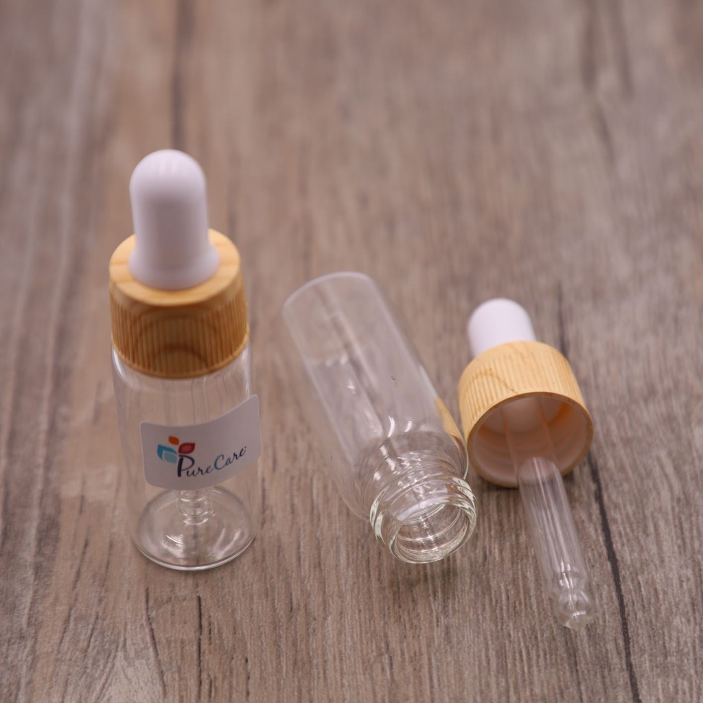 MỚI VỀ- Chai thủy tinh bóp giọt 3ml 5ml 10ml 15ml 20ml 30ml nắp vân gỗ nhiều màu đựng tinh dầu, serum nước hoa dưỡng da