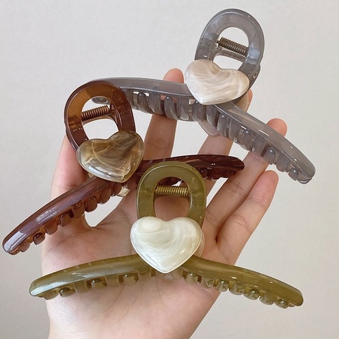 Kẹp Tóc Càng Cua Cỡ Lớn Hình Trái Tim Thời Trang Mùa Hè Hàn Quốc Cho Nữ