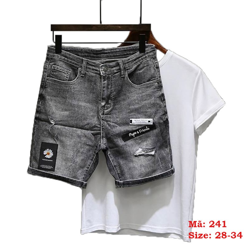 Quần Sọt Nam ❤️FREESHIP❤️ Quần Short Jean Nam Rách Phối Họa Tiết Co Giãn Thời Trang Tô Tồ Shop - QSJNM241