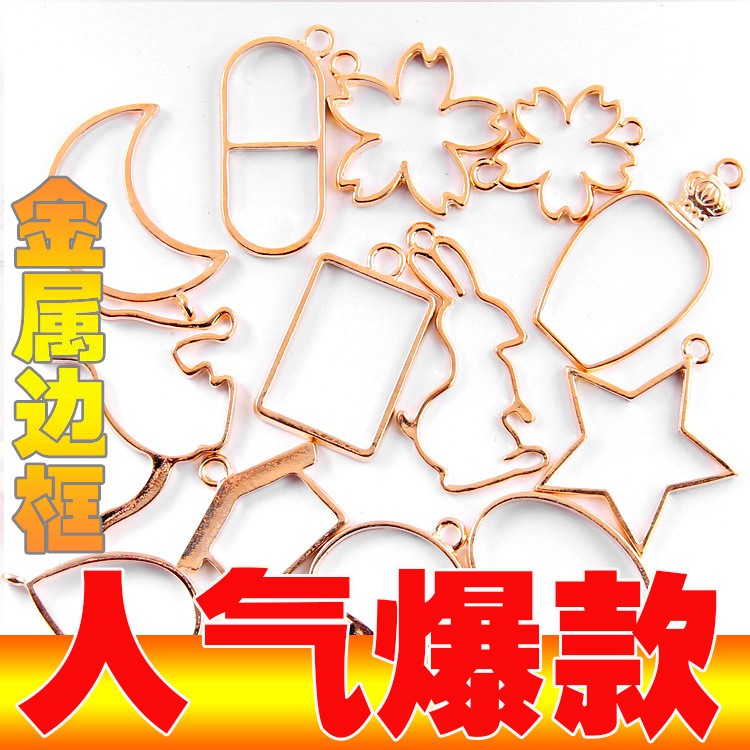 Khung kim loại hoạt hình làm mặt dây chuyền Resin