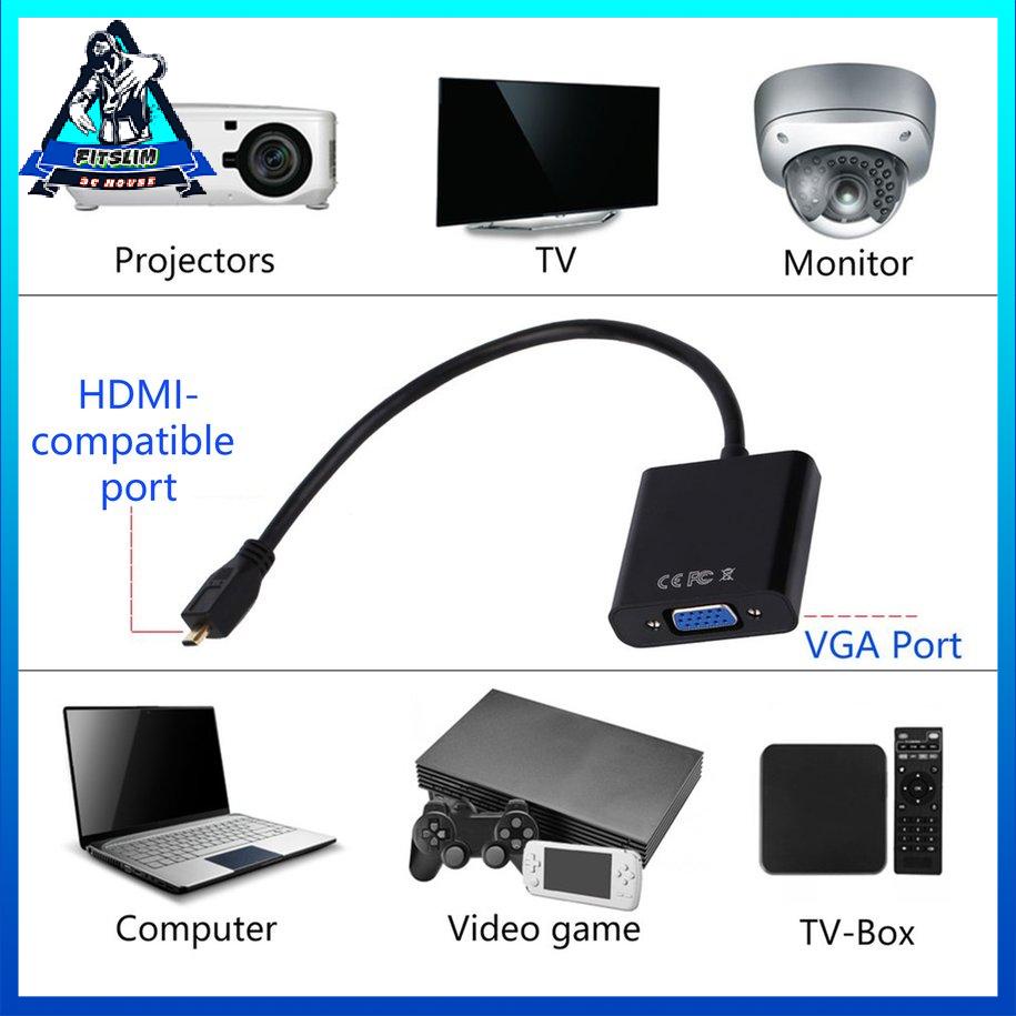 Bộ chuyển đổi cáp video nữ 1080P Micro HDMI tương thích sang VGA Female [8/3]