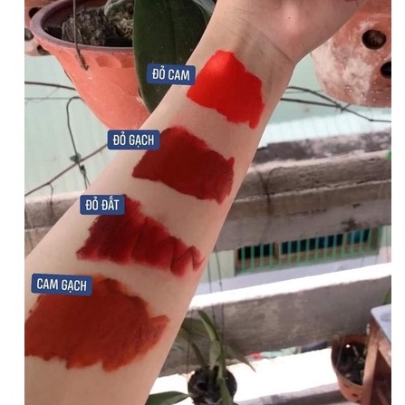 Son đỏ nâu handmade vỏ đỏ lipstick như hình