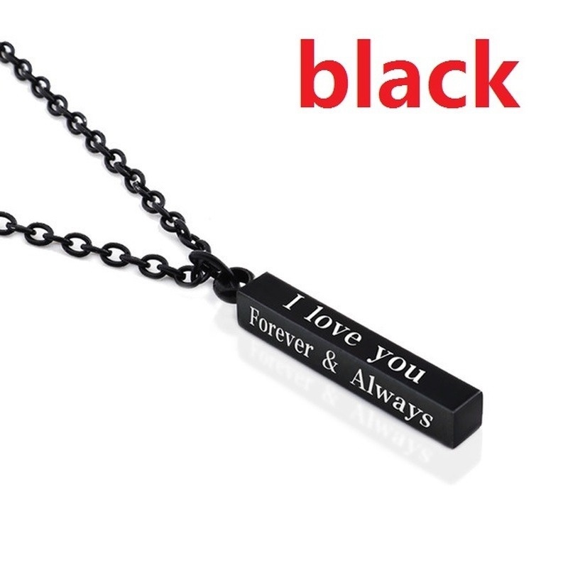 Vòng cổ Thép Titan 316L Mặt Khắc Chữ &quot;I LOVE YOU&quot; Cho Cặp Đôi