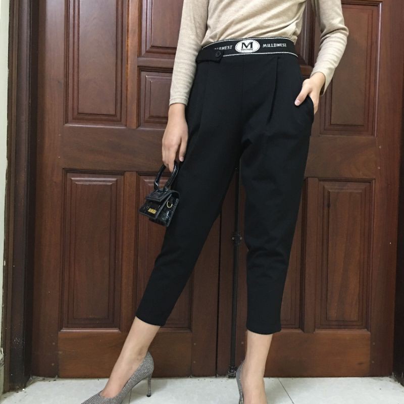 Quần baggy CẠP CHỮ chất lạnh nhăn siêu mát - SCXQ04