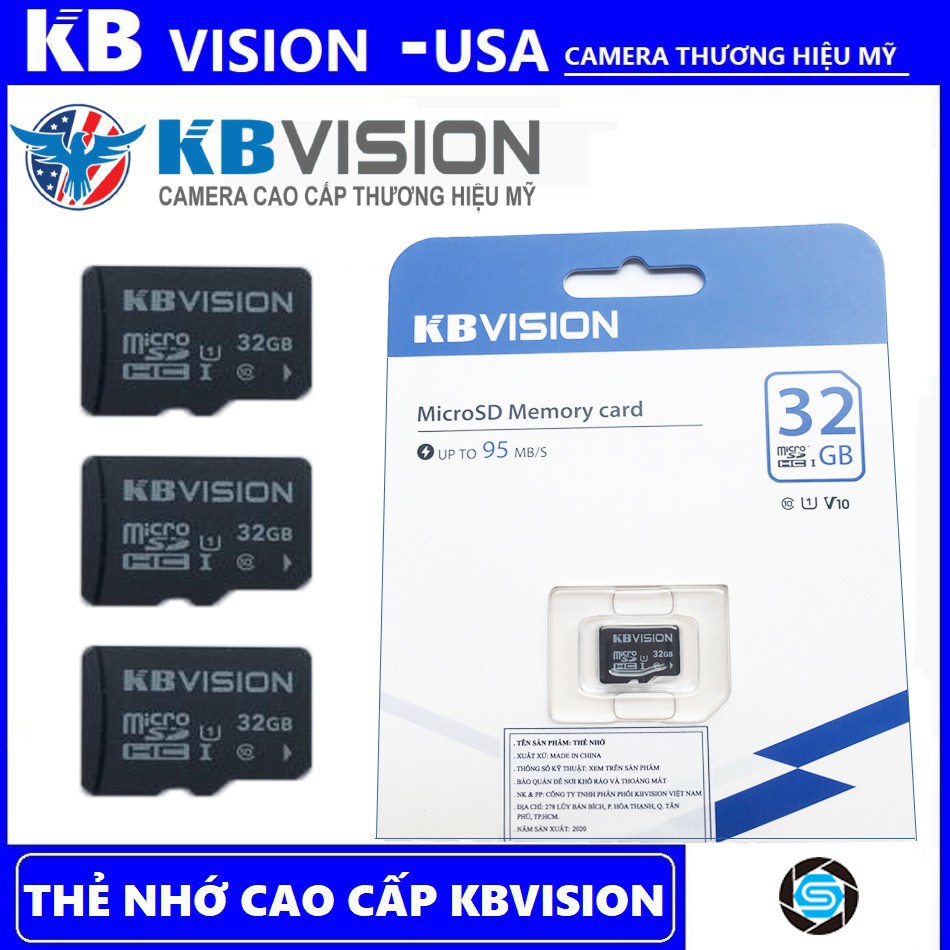 Thẻ nhớ KBVISION 32G tốc độ Ghi/Đọc cao 95mb/s Chuyên Dụng Cho Camera không dây - Camera IP wifi - Smartphone