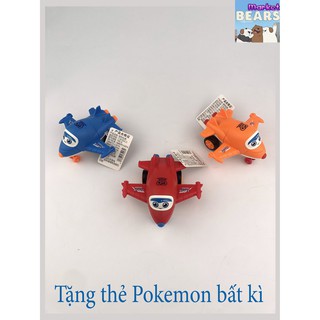 Combo 3 Đồ chơi Máy bay phản lực biến hình siêu robot chạy đà cho bé tặng thẻ Pokemon  - Bear Market