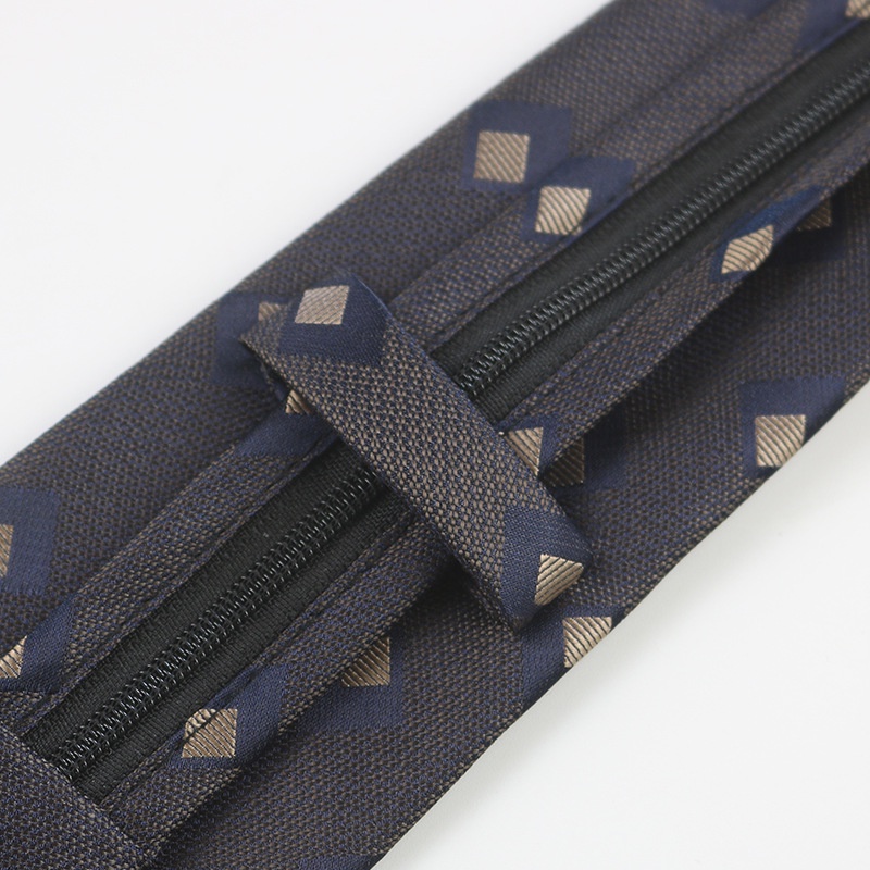 Cà Vạt Họa Tiết Màu Nâu 1200-Needle Jacquard Có Khóa Kéo Chuyên Dụng Làm Đạo Cụ Chụp Ảnh Cho Nam