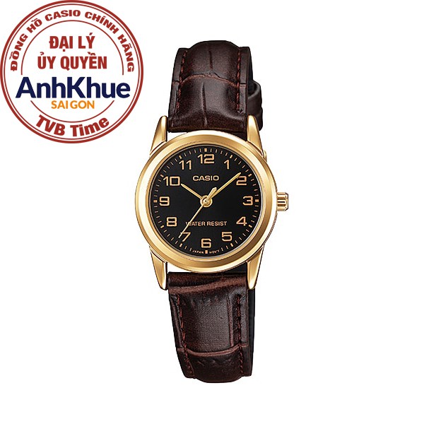 Đồng hồ nữ dây da Casio chính hãng Anh Khuê LTP-V001GL-1BUDF (25mm)