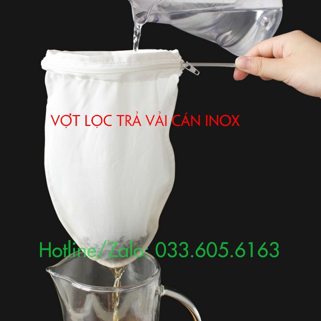 Vợt lọc trà vải cán bằng inox chống gỉ an toàn - Vợt 18.5x35cm và vợt 22.5x40cm - Dụng cụ pha chế TV