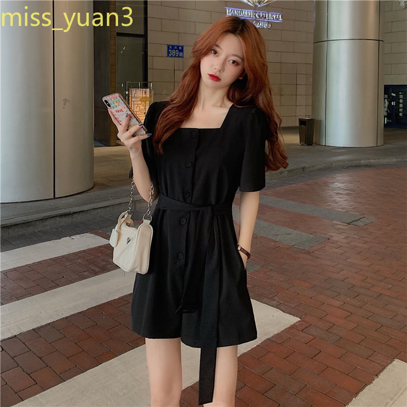 Đầm cổ vuông không đường may phong cách Pháp | BigBuy360 - bigbuy360.vn