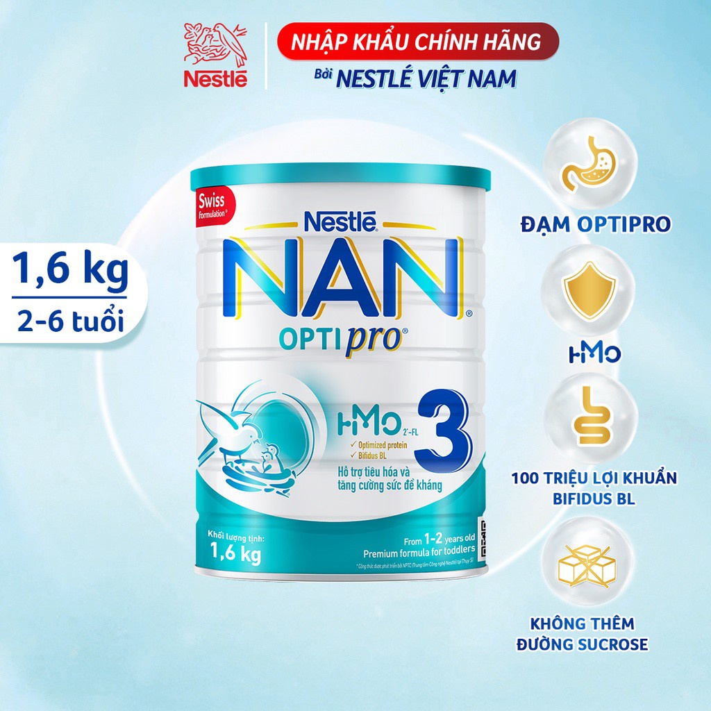 Sữa bột Nestle Nan Optipro 3 1.6kg ( Mẫu Mới )