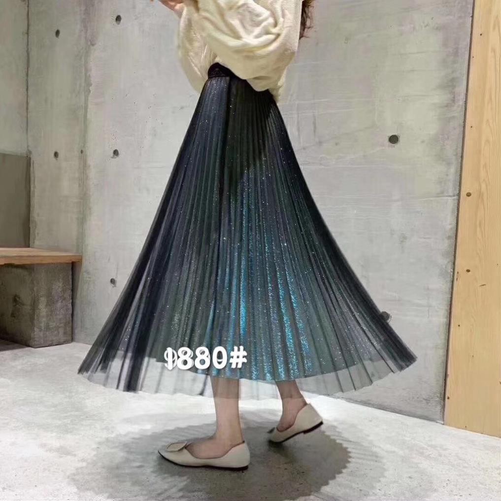 Chân Váy Xếp Ly Dáng Dài 2 Lớp Cực Chất Cho Nàng Thích Điệu Đà