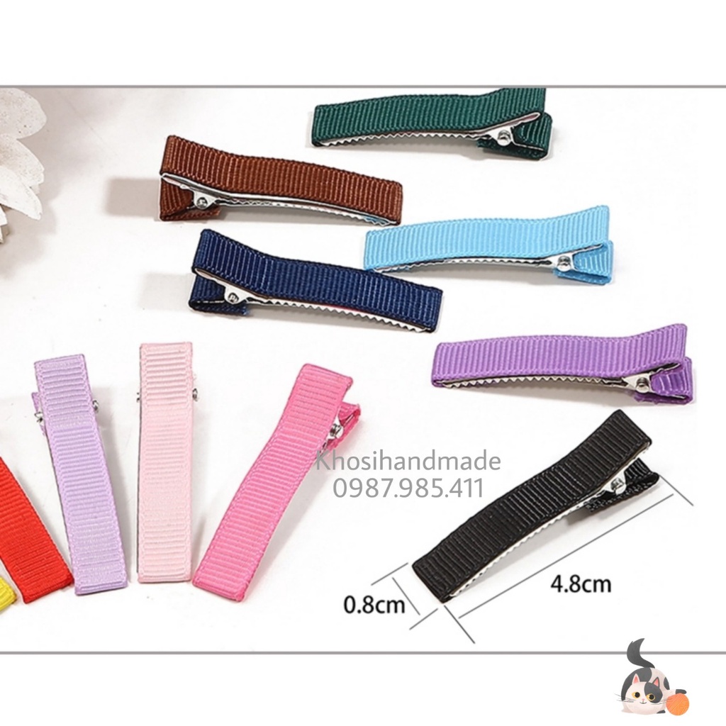 Phôi kẹp tóc cá sấu bọc vải (Gói 10 cái)