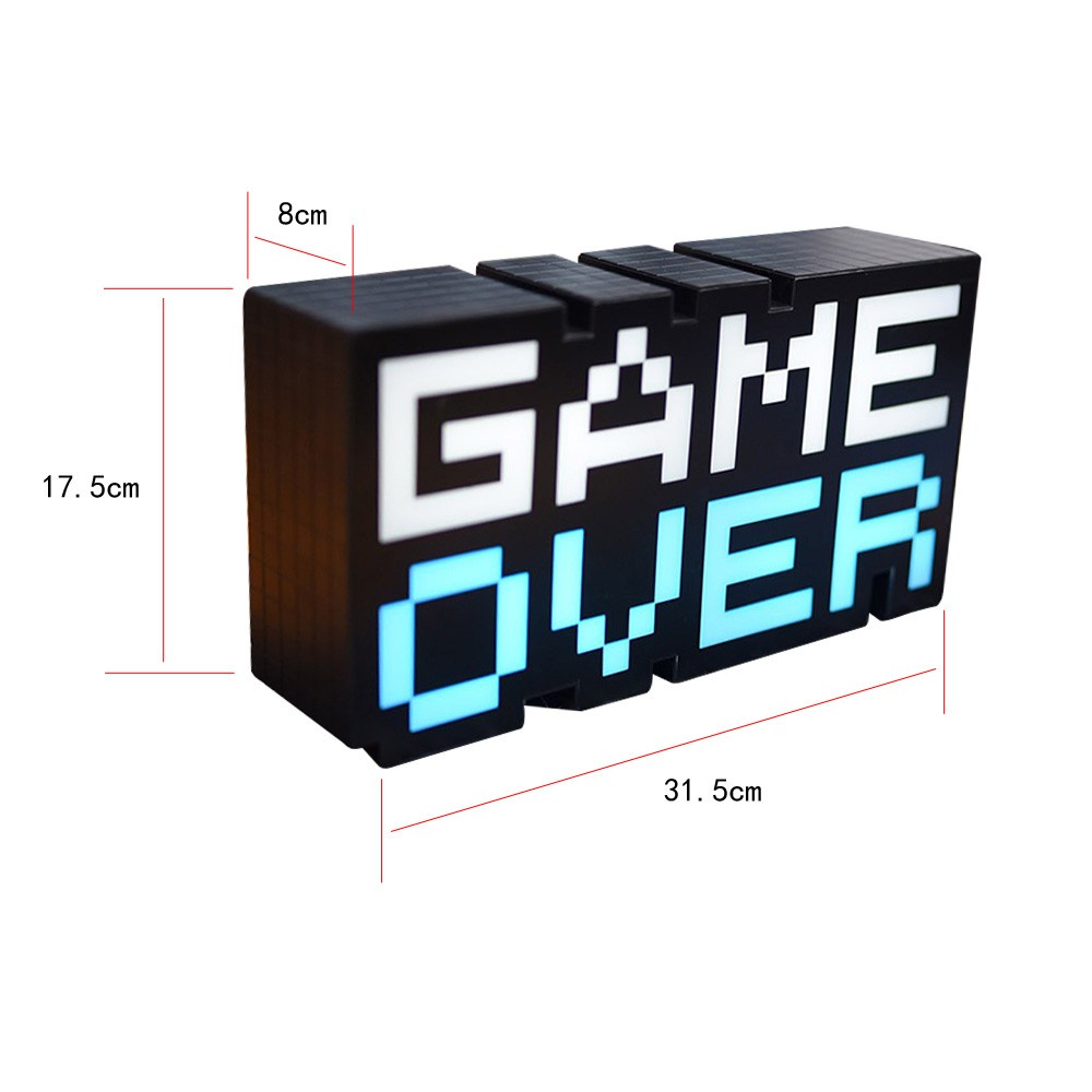 Đèn LED Trang Trí Game Over Để Bàn Máy Tính Có Cảm Biến Âm Thanh, Nháy Theo Nhạc