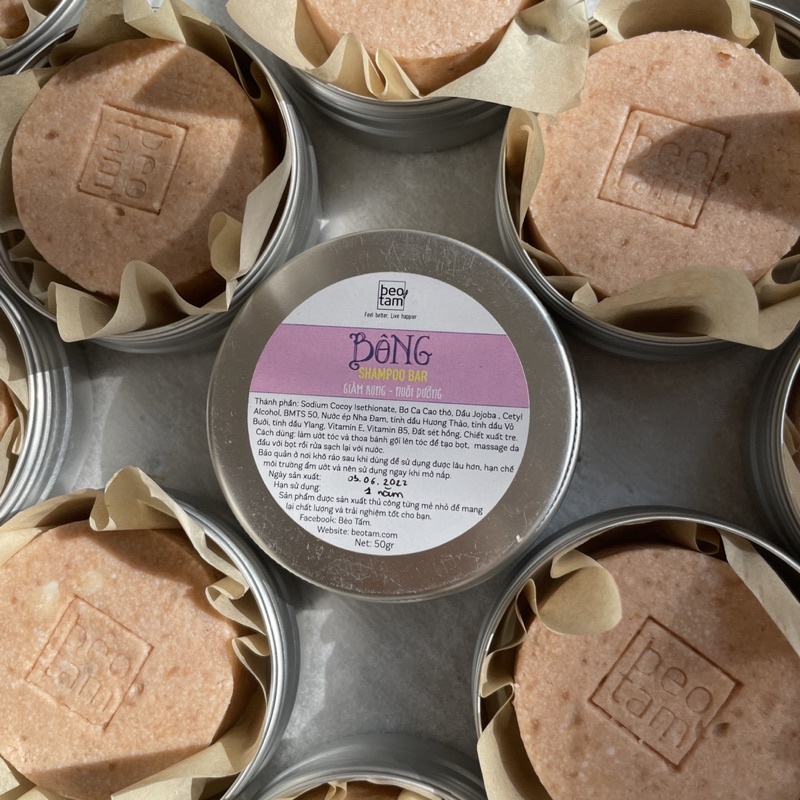 Bánh Gội đầu dành cho tóc rụng - Bồ Thóc Organic, giúp tóc bồng bềnh, tự nhiên, thuần chay