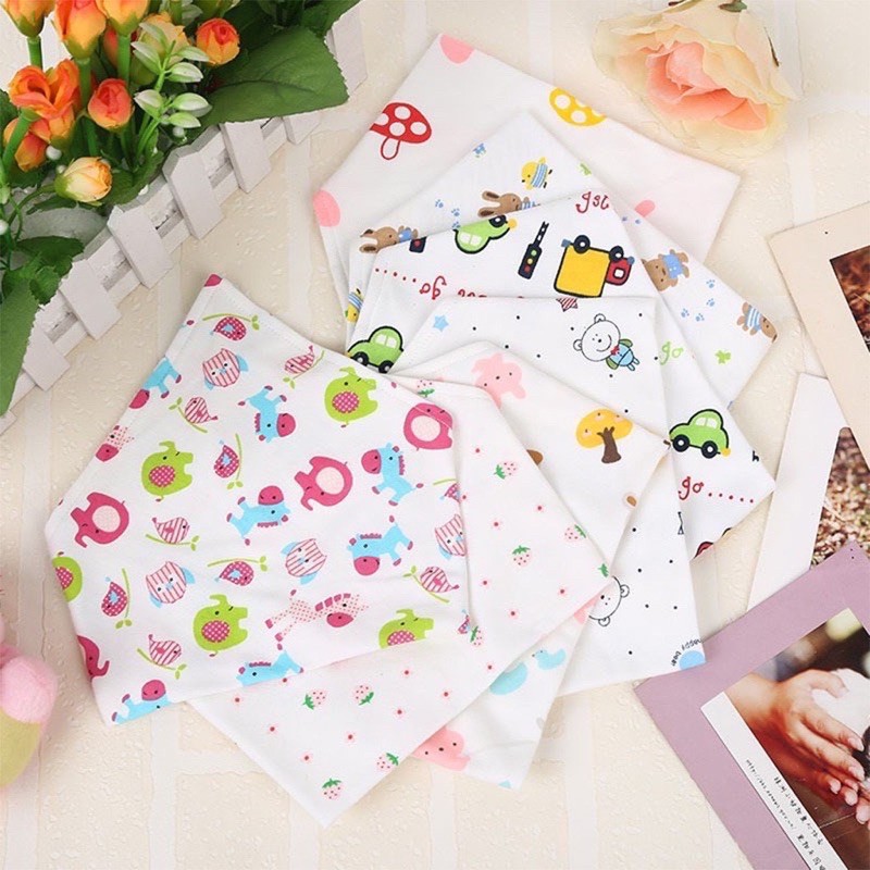 [RẺ VÔ ĐỊCH] SET 10 YẾM COTTON LOẠI ĐẸP CHO BÉ TRAI-BÉ GÁI HOẠ TIẾT ĐẸP