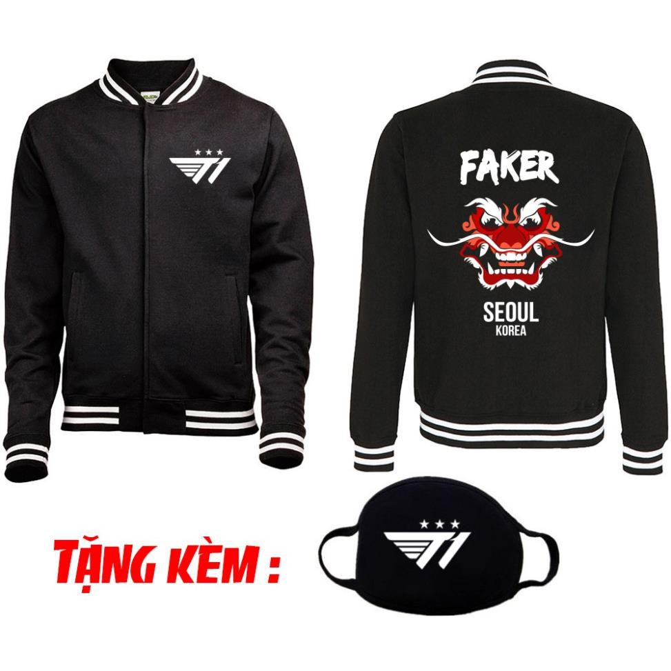 Áo Khoác T1 Faker Demon King Champion's cực chất /uy tín chất lượng