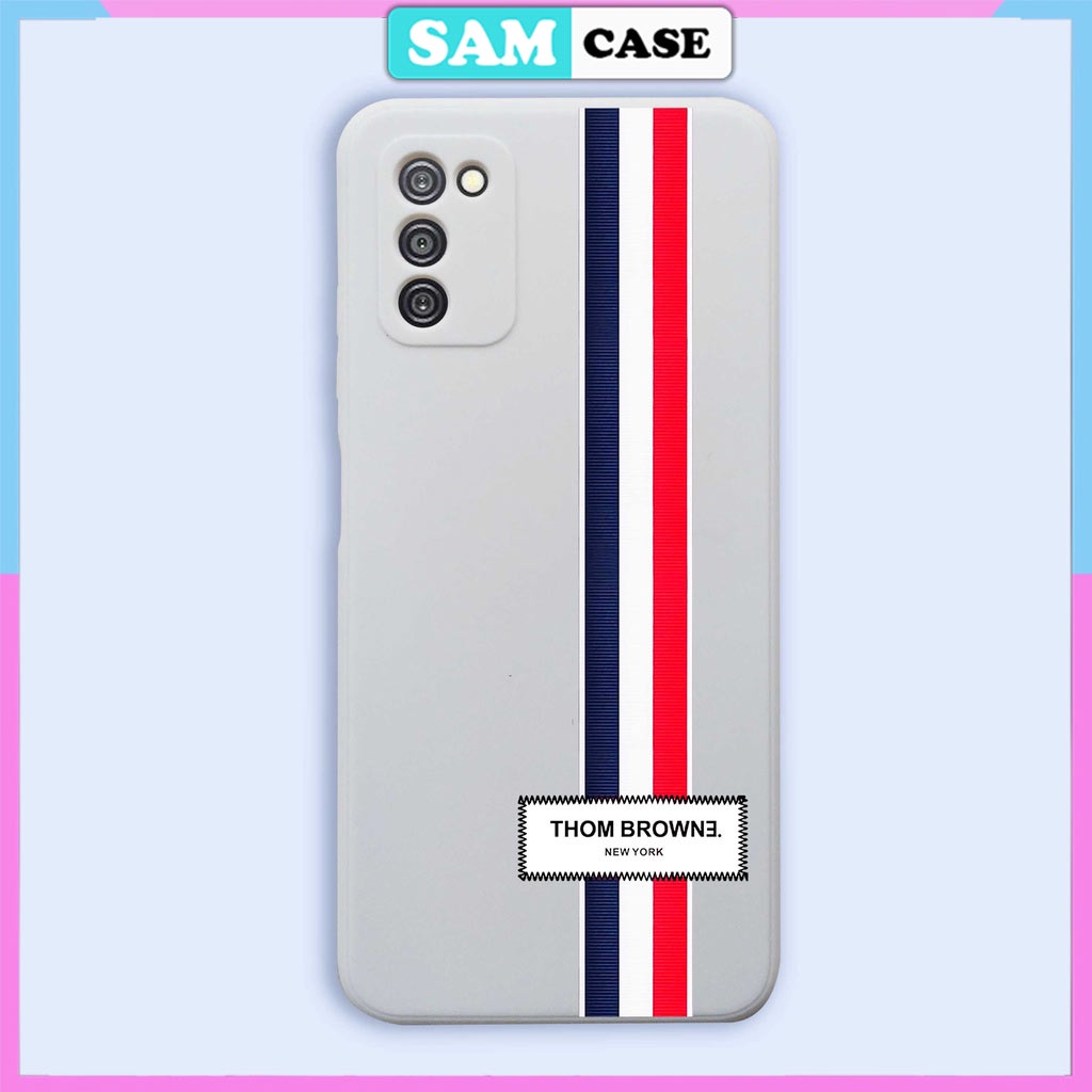 Ốp lưng Samsung Galaxy A11/A20S/A21S/A22/A30/A31 5G viền vuông chống sốc silicon mềm dẻo hình THOM BROWNE