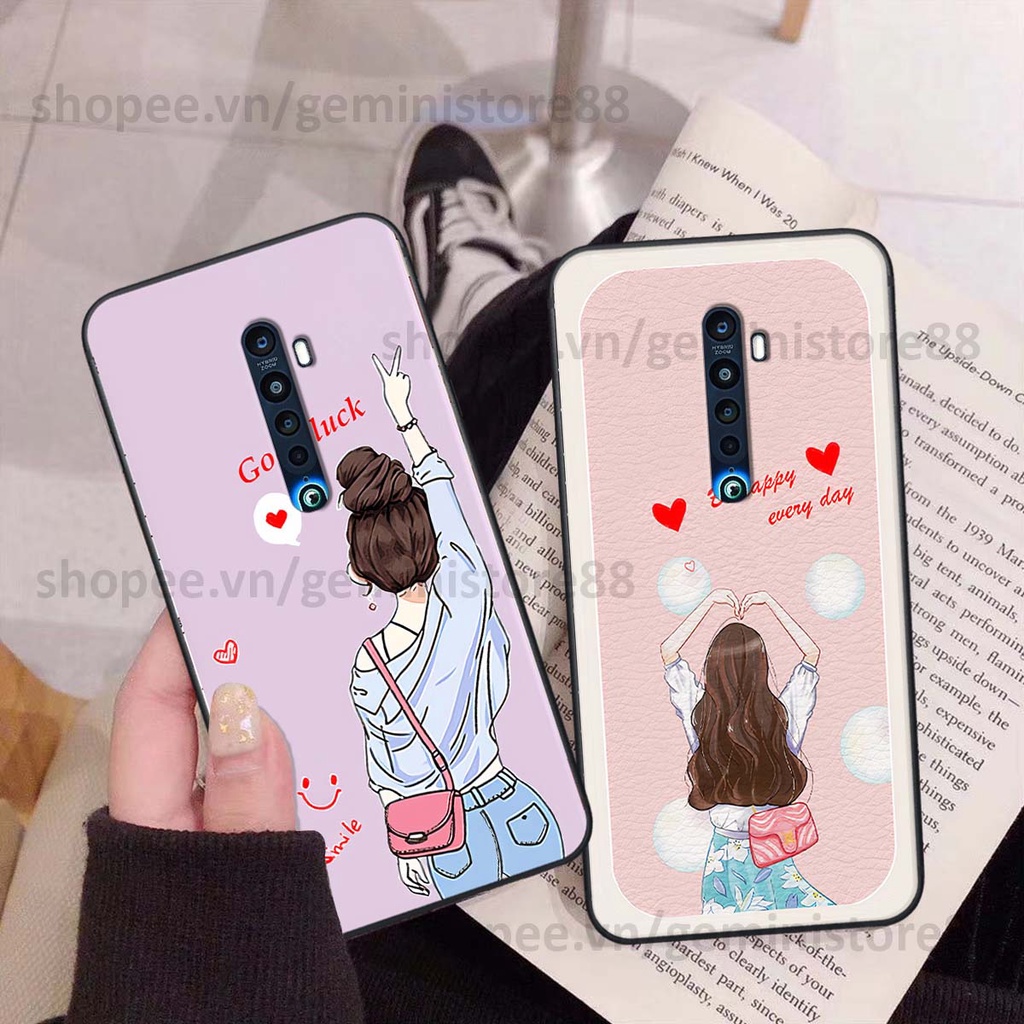 Ốp Oppo Reno 2f / Reno2 F in hình cô gái be happy trẻ trung cá tính năng động