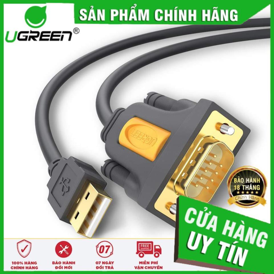 Cáp USB to Com RS232 DB9 chính hãng Ugreen 20210 dài 1m ✔HÀNG CHÍNH HÃNG ✔