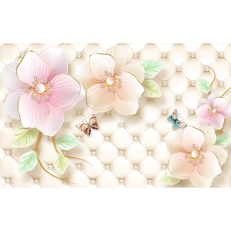 Tranh dán tường tự chọn mẫu HD Châu báu ngọc ngà HTranhluangoc06-tc6 KT 120 x 75 cm Kim sa