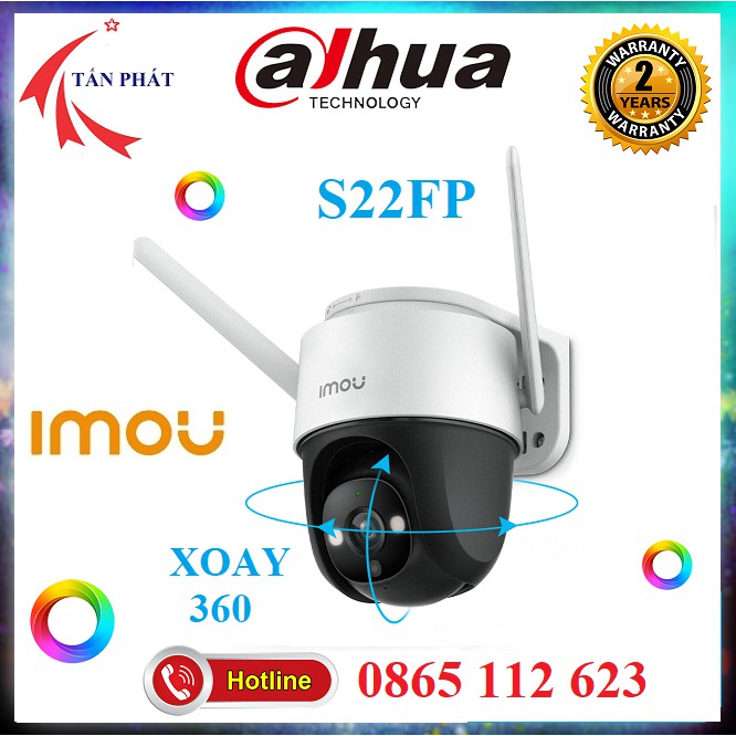 Camera Wifi IMOU ngoài trời có màu ban đêm, Xoay 360 độ, CRUISER 2MP 4MP IPC S42FP, S41FP S21FP S22FP Bảo Hành 24 tháng