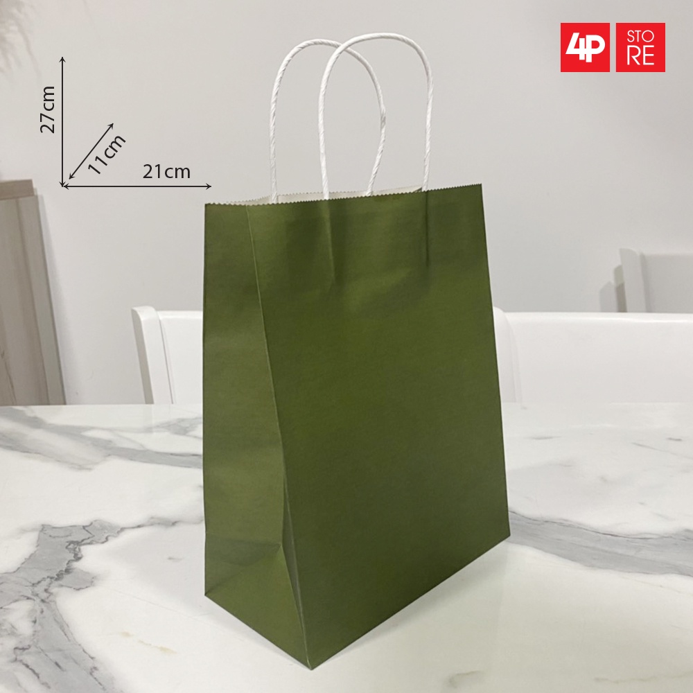 01 TÚI KRAFT XANH LÁ 21x27x11cm   - HỎA TỐC