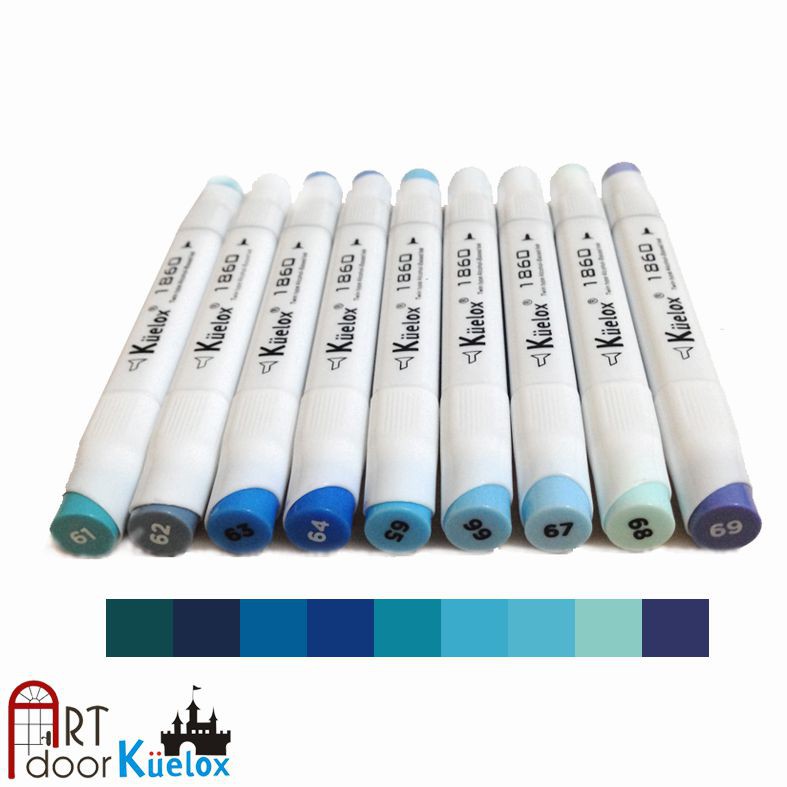 Bút Marker Fine Colour Kuelox Lẻ Tông Màu Xanh Dương