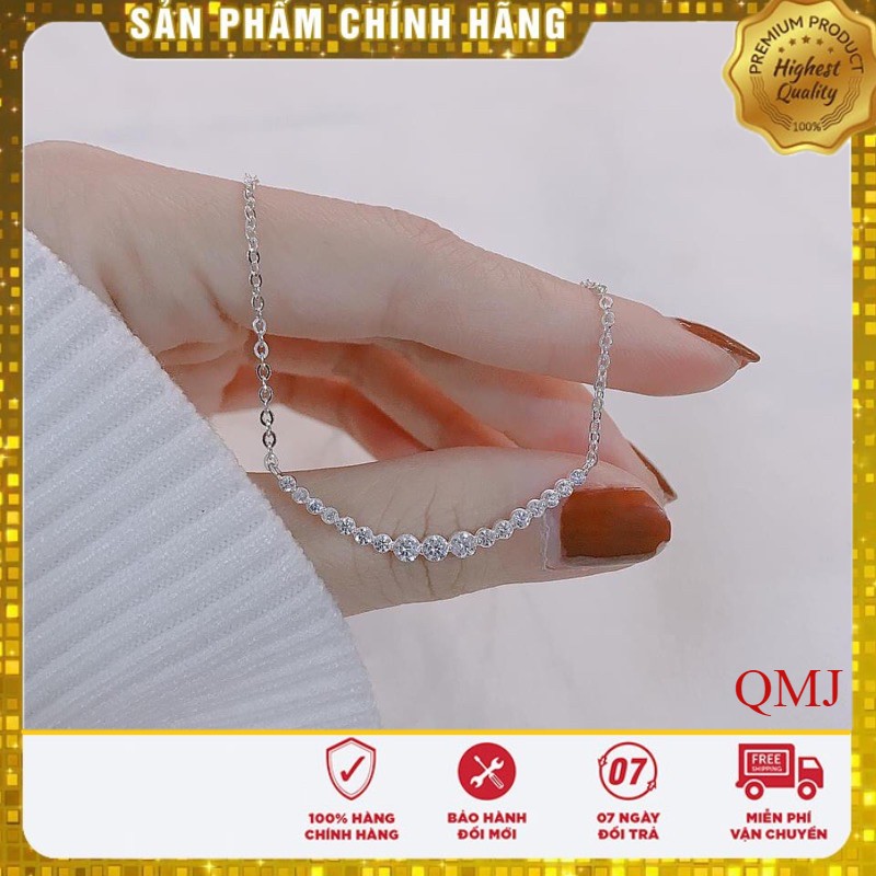 Dây chuyền nữ nụ cười đính đá / Trang sức QMJ bạc chuẩn/ bảo hành đổi trả 7 ngày miễn phí