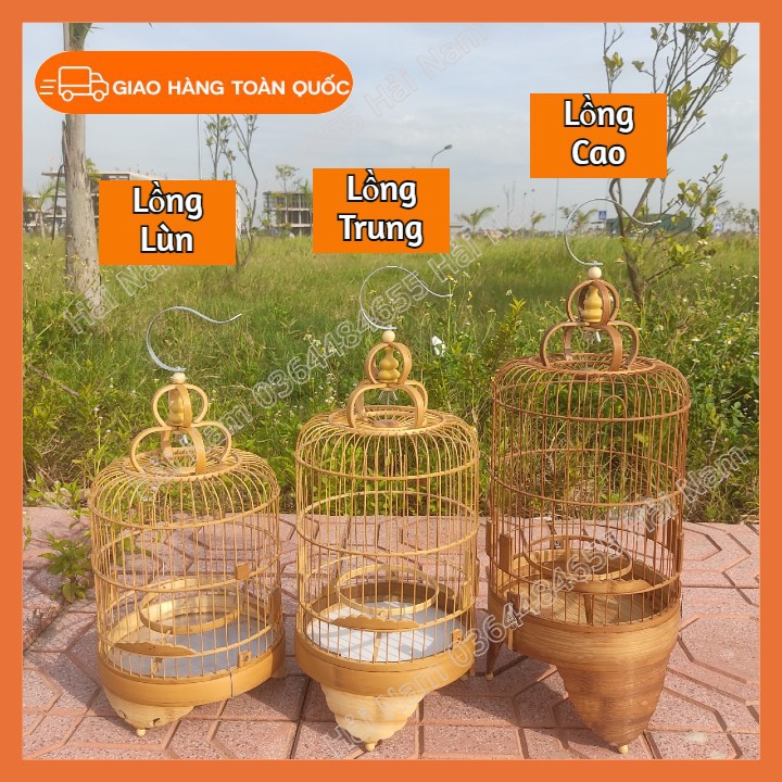Lồng chim vành khuyên ⚡️Đã Xử Lý⚡️Lồng chim tre đường kính 22 cm