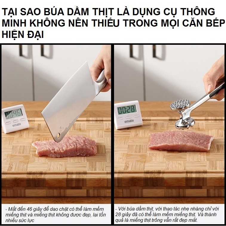 Búa đập thịt, tỏi, gừng, xả ... đa năng DandiHome có lỗ treo tiện lợi, cao cấp-Tiêu chuẩn châu Âu