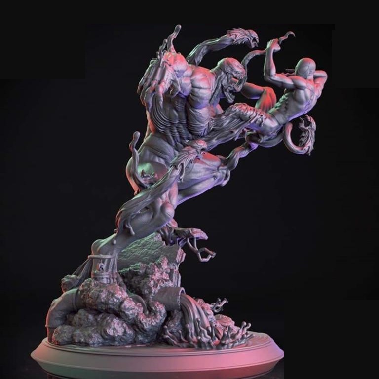 Mô Hình Venom VS Spider Man Marvel Bằng Chất Liệu Nhựa Resin - Cao 20 cm