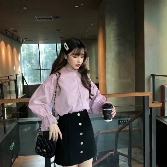 (Sẵn xám/hồng ) Áo ulzzang tay bèo ulzzang ( có ảnh thậ) | BigBuy360 - bigbuy360.vn