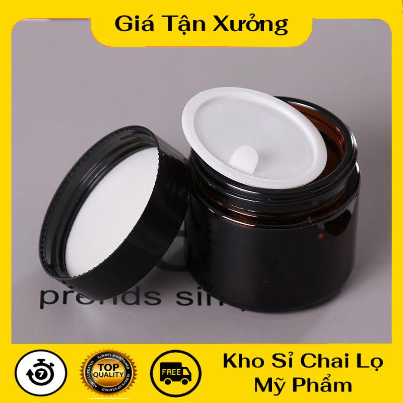 Hũ Chiết Mỹ Phẩm ❤ TRÙM SỈ ❤ Hũ Chiết Kem Thủy Tinh Nâu 50g,100g chiết mỹ phẩm , phụ kiện du lịch