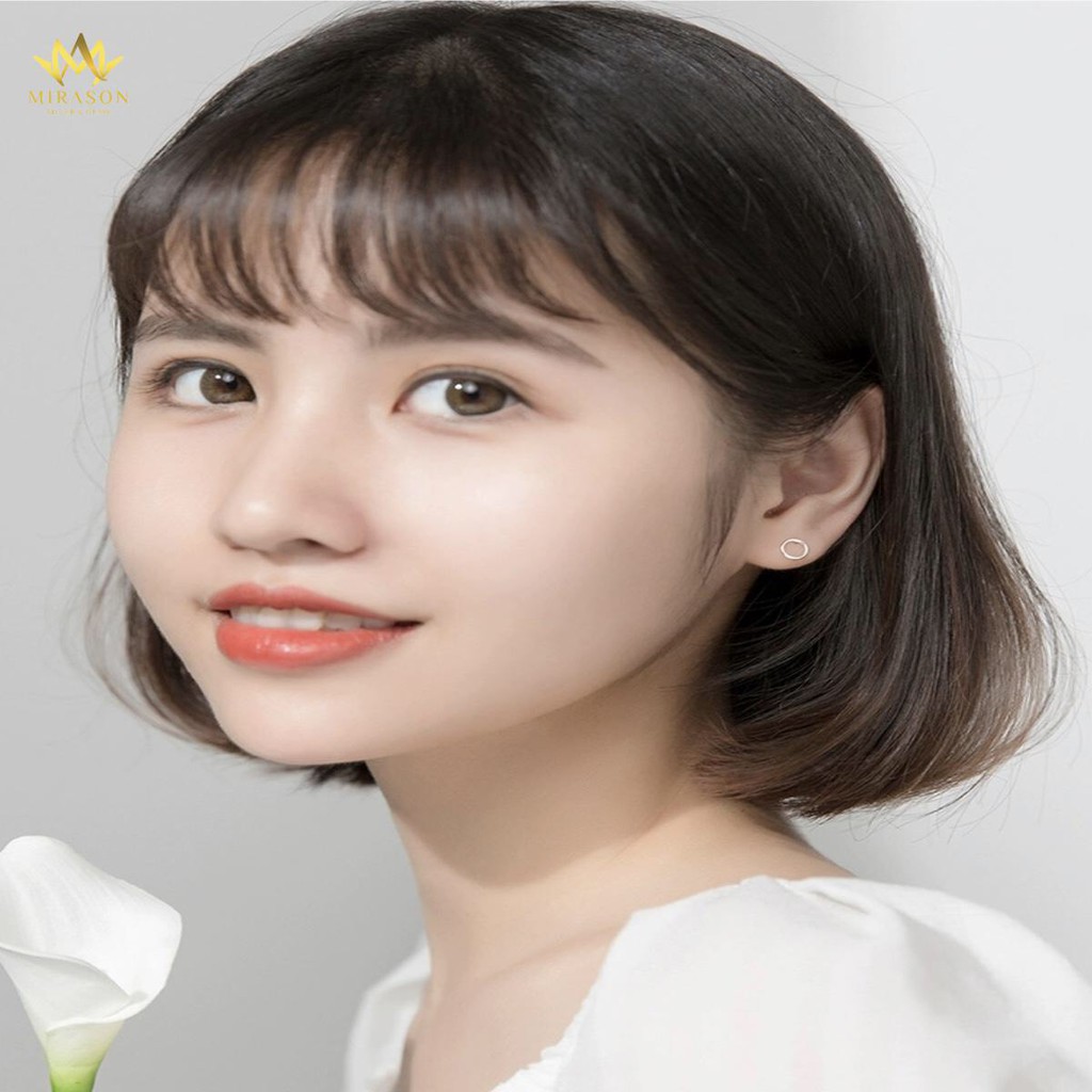 Khuyên Tai Bạc Nữ MIRASON Hình Tròn Chốt Bi Cá Tính MBT152 -  Bông Tai Nữ Bạc 925 Cao Cấp