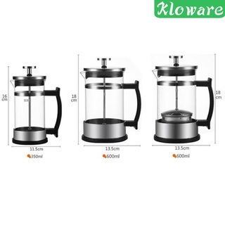 [Kloware] Máy pha cà phê thủy tinh không gỉ 350ml / 1-2Cup