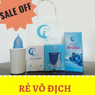 Cốc Nguyệt San HERCUP Loại 1 Nhập Khẩu Mỹ[ tặng kèm cốc khử trùng, viên tiệt trùng, dung dịch vệ sinh ]