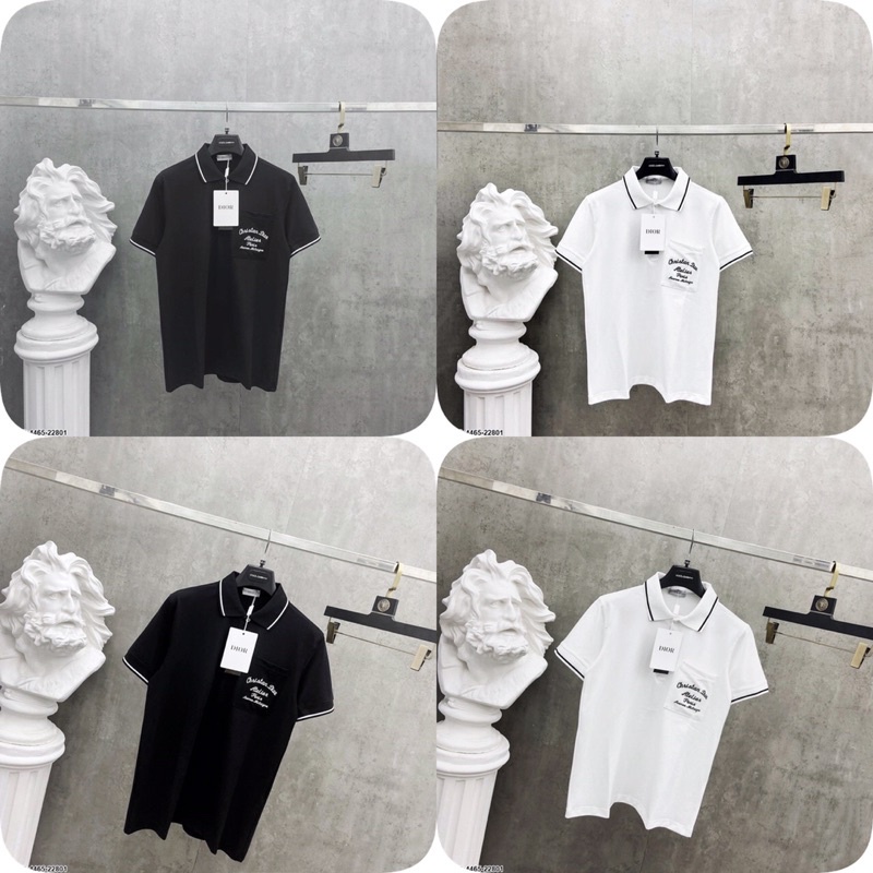 Áo Polo Nam Viền Trắng Túi DIO Cao Cấp - Áo Nam Polo Đơn Giản Siêu Đẹp